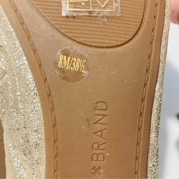 LUCKY BRAND Sz 8 Gold Ballet Elasticized Sides for Comfort Fit Slip On Flats NWT - Picture 9 of 11